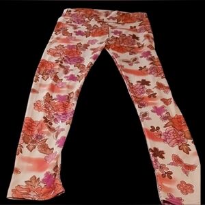 Floral/Gold leggings size Small/Medium